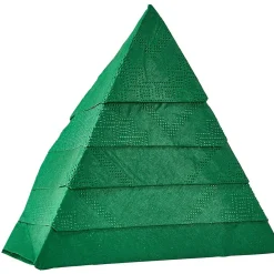 Serviette de table pré-pliée forme sapin verte x10-Gifi Best