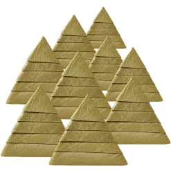 Serviette de table pré-pliée forme sapin dorée x10-Gifi New