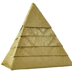 Serviette de table pré-pliée forme sapin dorée x10-Gifi New