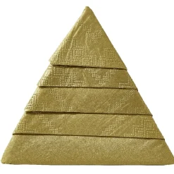 Serviette de table pré-pliée forme sapin dorée x10-Gifi New