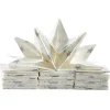 Serviette de table pré-pliée blanche étoiles argentées x12-Gifi Outlet