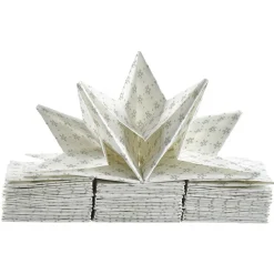 Serviette de table pré-pliée flocons argentés x12-Gifi Discount