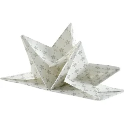 Serviette de table pré-pliée flocons argentés x12-Gifi Discount