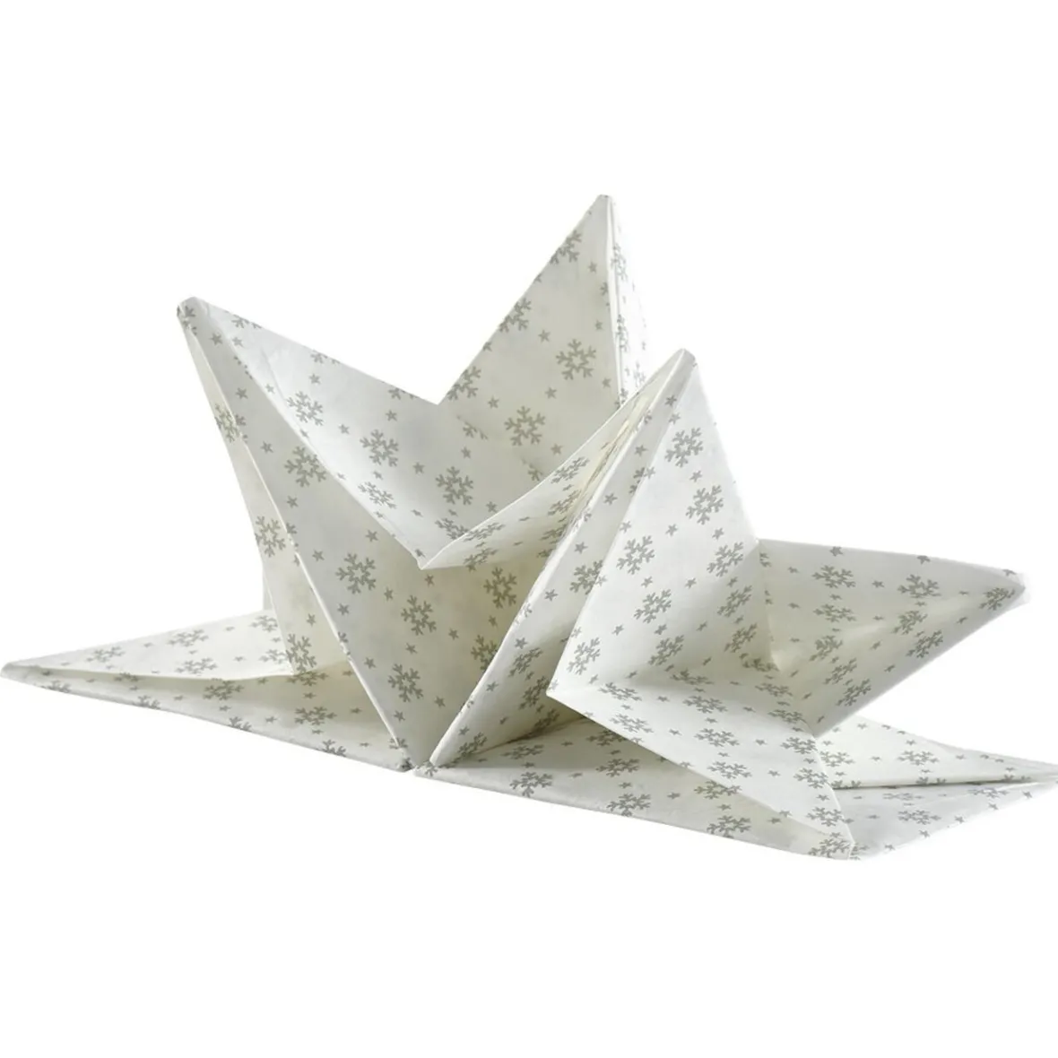 Serviette de table pré-pliée flocons argentés x12-Gifi Discount