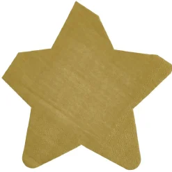 Serviette de table pré-pliée étoiles dorées x10-Gifi Outlet