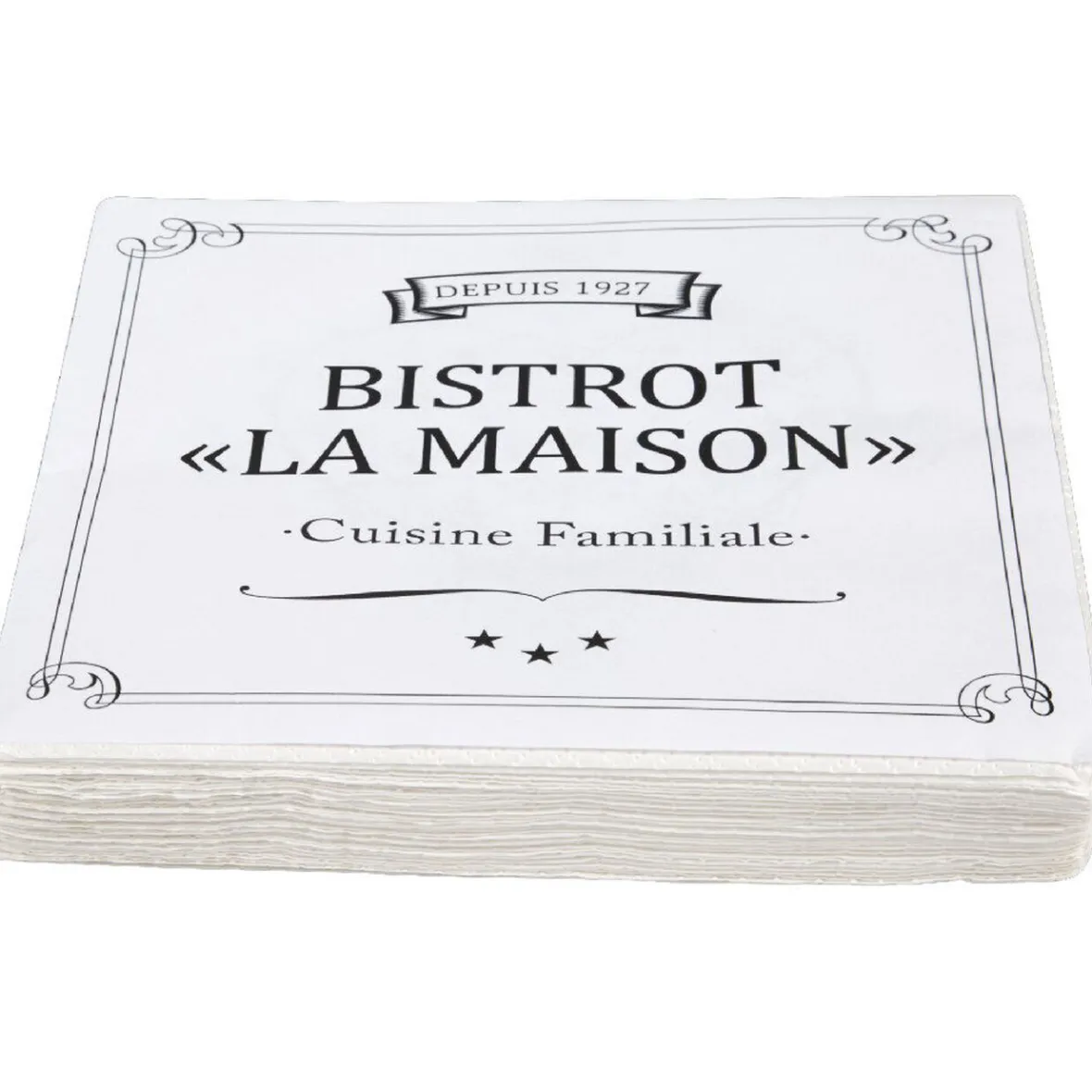 Serviette en papier bistrot noir et blanc x20-Gifi Hot