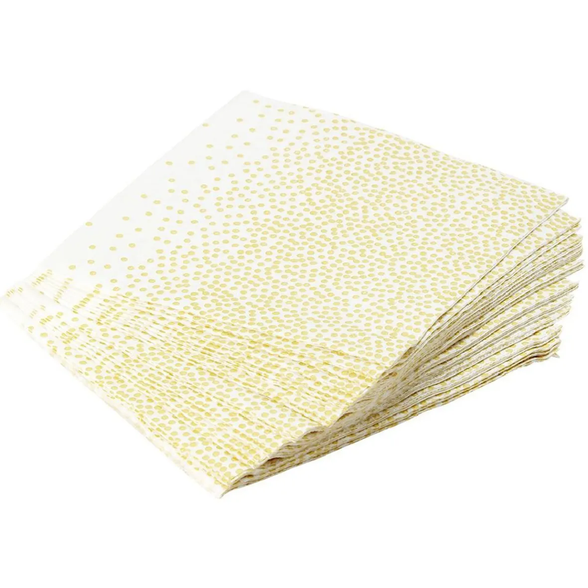 Serviette en papier blanc motif pois doré x20-Gifi Hot