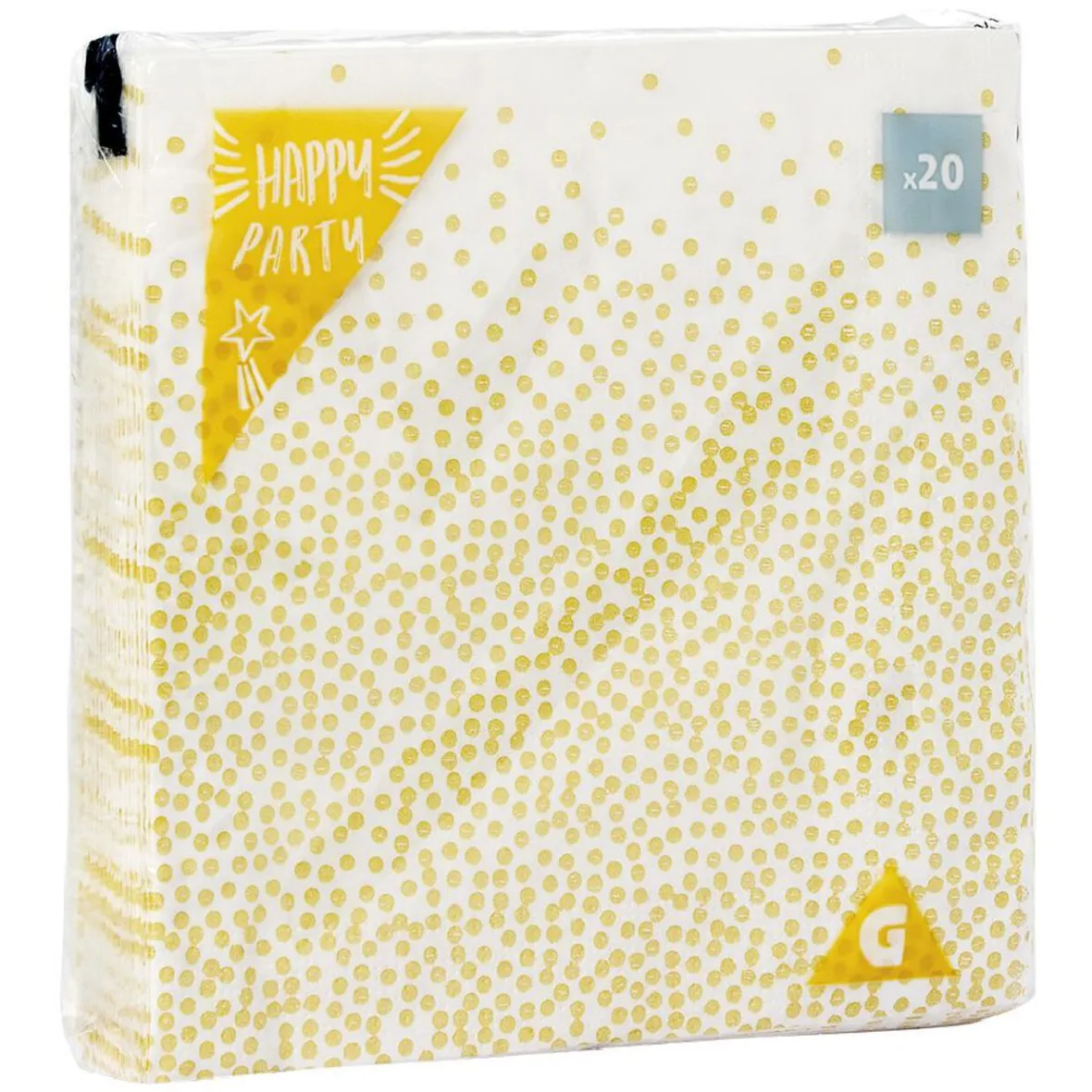 Serviette en papier blanc motif pois doré x20-Gifi Hot