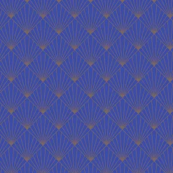 Serviette en papier bleu imprimé doré 25x25 cm x20-Gifi