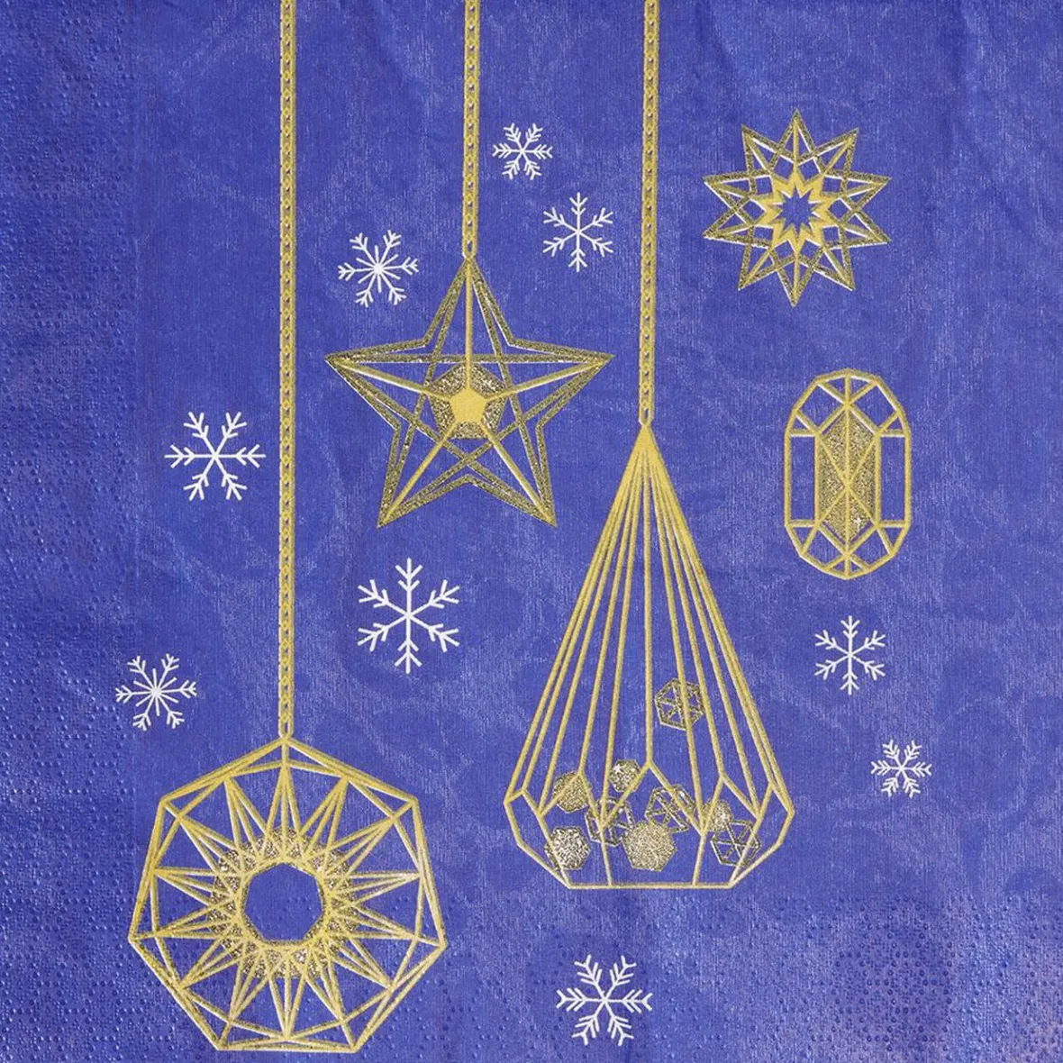 Serviette en papier bleu motif doré x20-Gifi Online