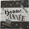 Serviette en papier Bonne année noir et blanc x20-Gifi Best