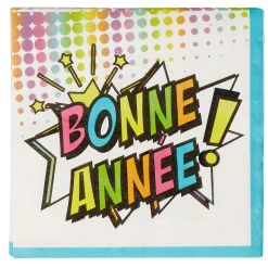 Serviette en papier Bonne année multicolore x20-Gifi Clearance