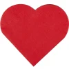 Serviette en papier en forme de coeur rouge x12-Gifi Clearance