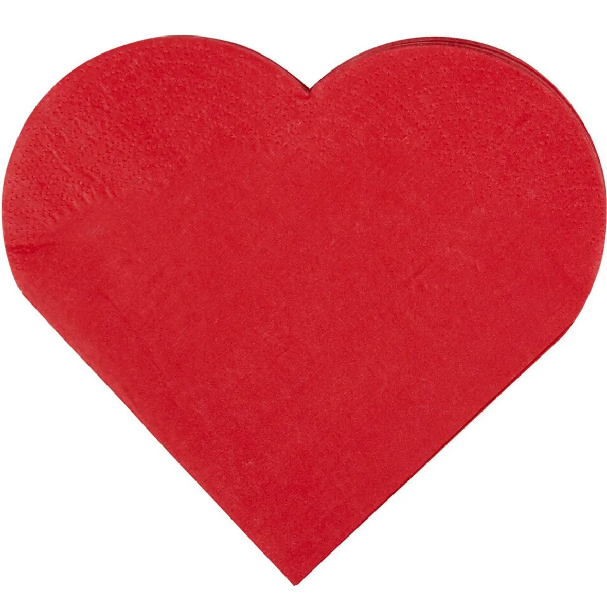 Serviette en papier en forme de coeur rouge x12-Gifi Clearance