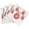 Serviette en papier imprimé boule de Noël rouge blanc x20-Gifi Outlet