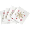 Serviette en papier imprimé guirlande de flocon rouge doré x20-Gifi