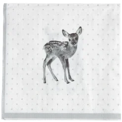 Serviette en papier imprimé bambi gris blanc x20-Gifi New