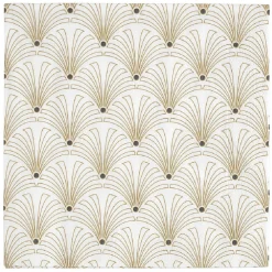 Serviette en papier imprimé vintage twenties blanc doré x20-Gifi New