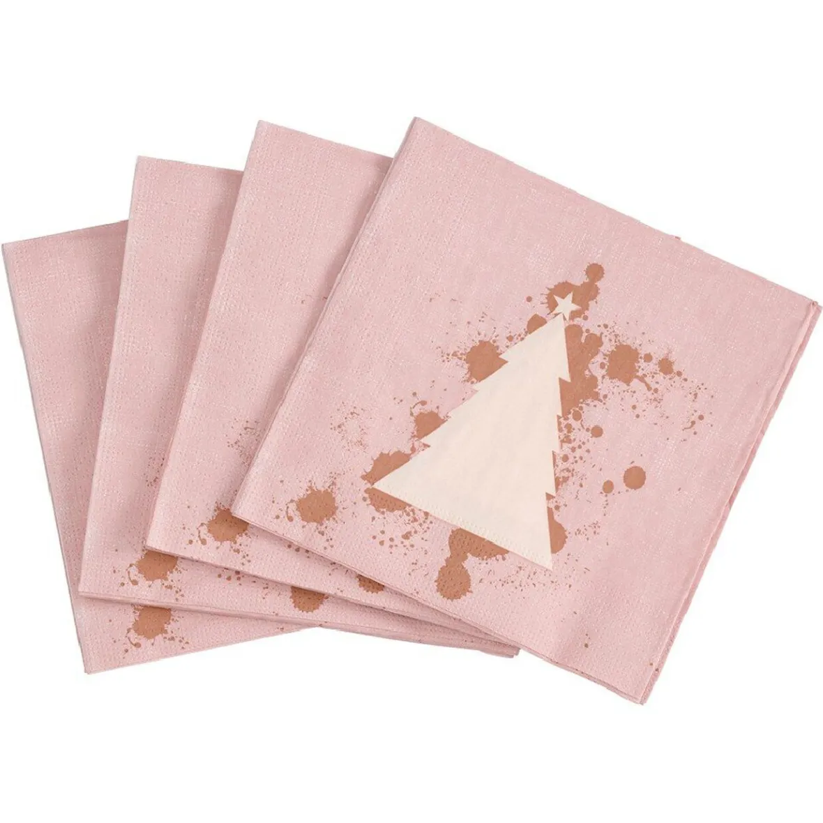 Serviette en papier imprimé sapin mercurisé blanc doré x20-Gifi Discount