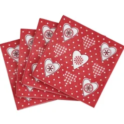 Serviette en papier imprimé coeur esprit Noël rouge blanc x20-Gifi Sale