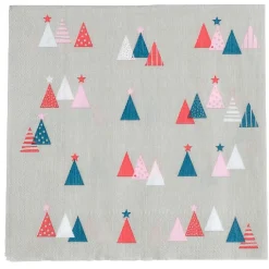 Serviette en papier imprimé forêt de sapins colorés x20-Gifi New