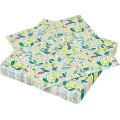 Serviette en papier imprimé feuillage multicolore x20-Gifi Discount
