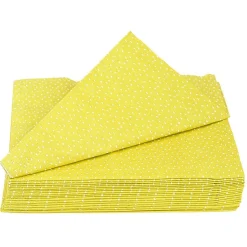 Serviette en papier jaune motif confettis blanc x 20-Gifi Online