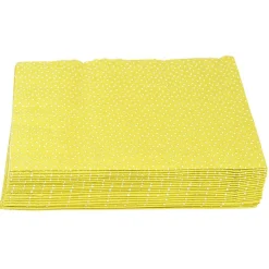 Serviette en papier jaune motif confettis blanc x 20-Gifi Online