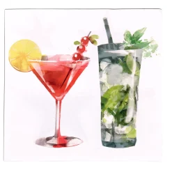 Serviette en papier motifs cocktails x20-Gifi Discount