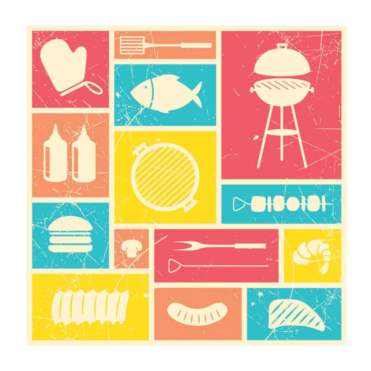 Serviette en papier motif barbecue x20-Gifi Outlet