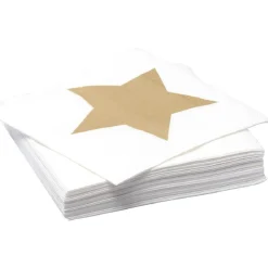 Serviette en papier motif étoile doré x20-Gifi Outlet