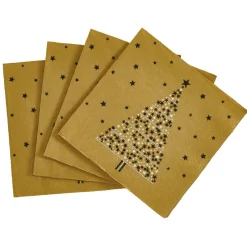 Serviette en papier motif sapin de Noël Doré x20-Gifi New