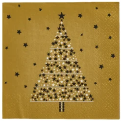 Serviette en papier motif sapin de Noël Doré x20-Gifi New