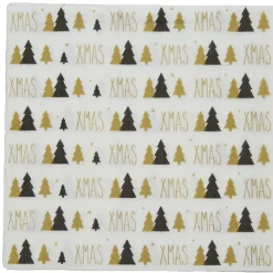Serviette en papier noir imprimé sapin blanc et doré x20-Gifi