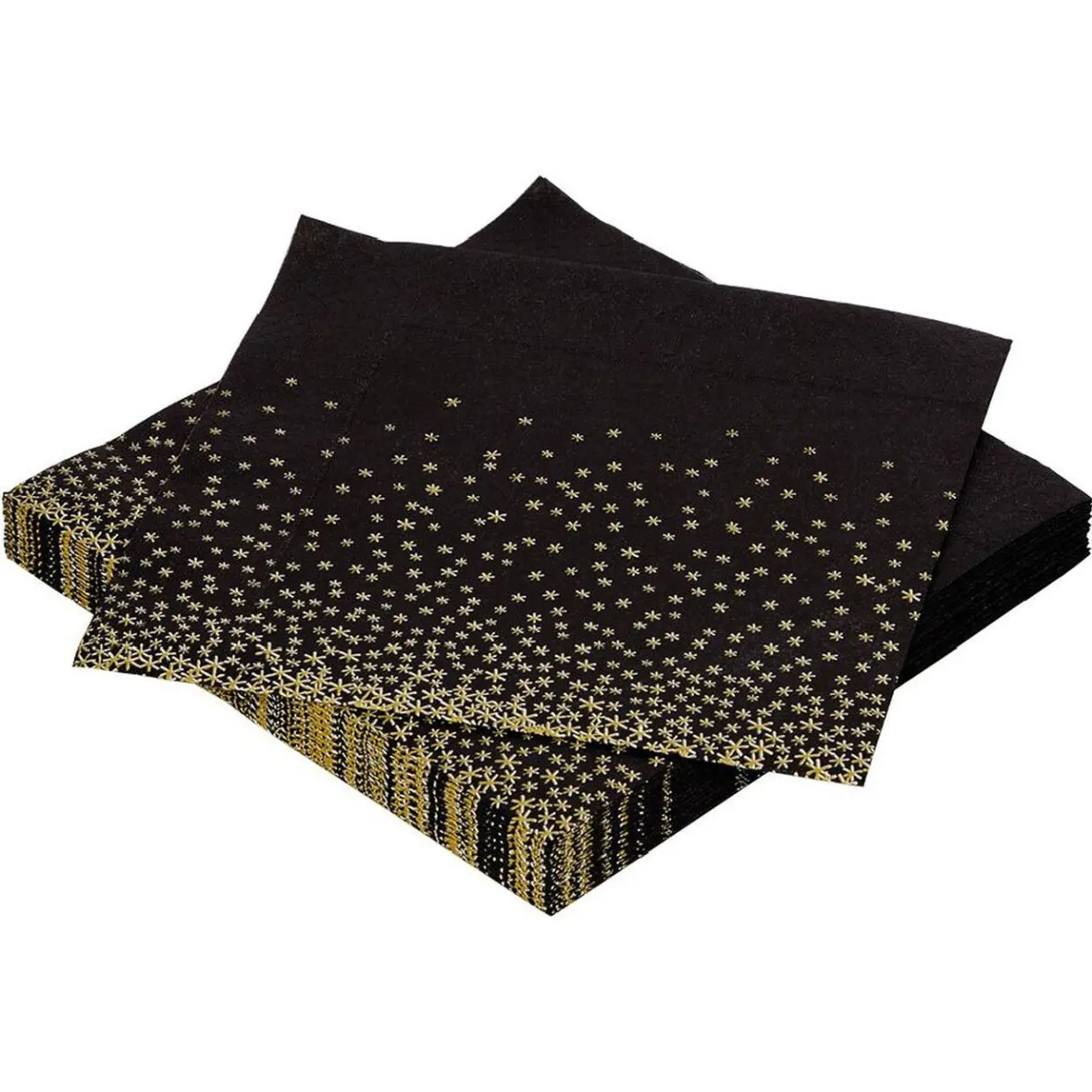 Serviette en papier noir et doré x20-Gifi New