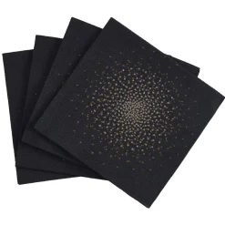 Serviette en papier noire pépites d'or x20-Gifi Sale
