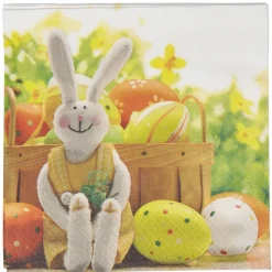 Serviette en papier Pâques motif lapin et oeufs x20-Gifi Discount