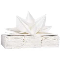 Serviette en papier pré pliée blanc x12-Gifi Best