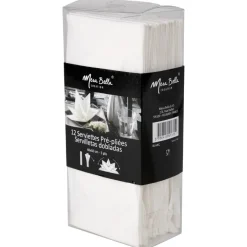 Serviette en papier pré pliée blanc x12-Gifi Best