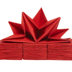 Serviette en papier pré pliée rouge x12-Gifi Best