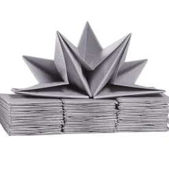 Serviette en papier pré pliée argentée x12-Gifi Best