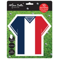 Serviette en papier prépliée maillot de foot x10-Gifi Outlet