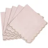 Serviette en papier rose et bord doré x 16-Gifi Online