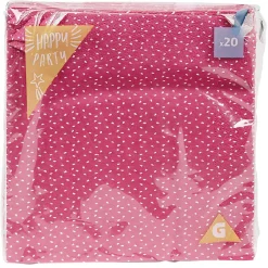 Serviette en papier rose et blanche x 20-Gifi New