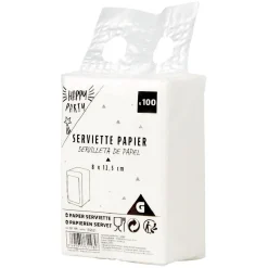 Serviette en papier uni blanc x100-Gifi Sale