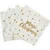 Serviette inscription Magic Christmas blanche et dorée x20-Gifi Sale