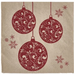 Serviette jetable beige et rouge x20-Gifi Best