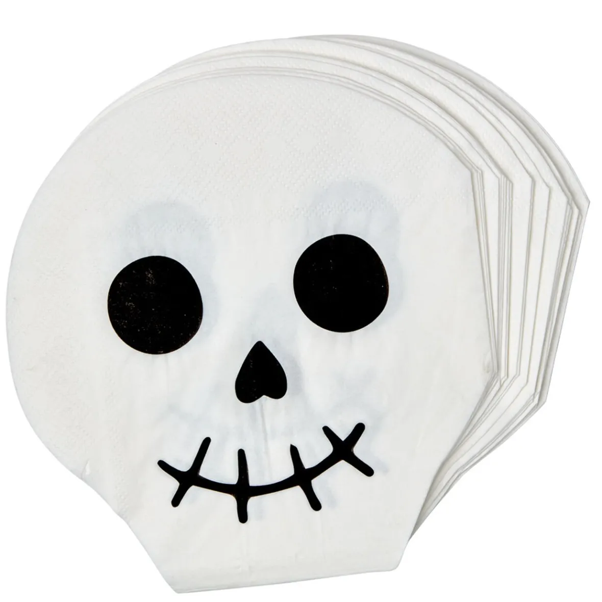 Serviette jetable Halloween motif tête de mort x10-Gifi Online