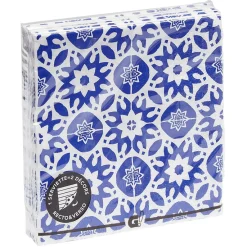 Serviette jetable motif mosaïque bleu x20-Gifi Sale