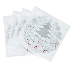 Serviette jetable motif sapin givré x20-Gifi Online